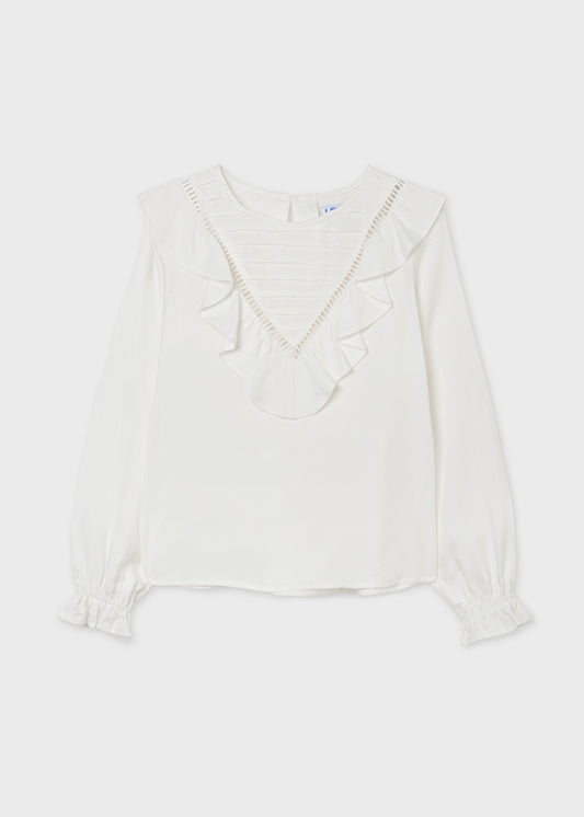 White Ruffled Blouse