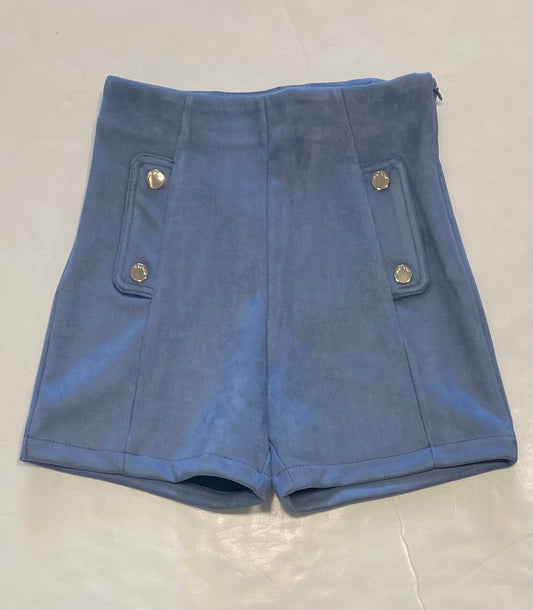 French Blue Faux Suede Shorts