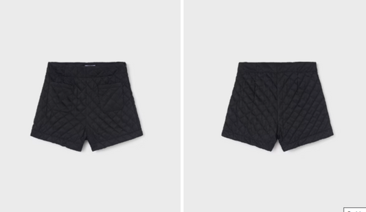 Black Quilted Padded shorts