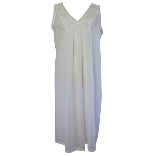 Sleeveless V Neck Pin Tuck Gown