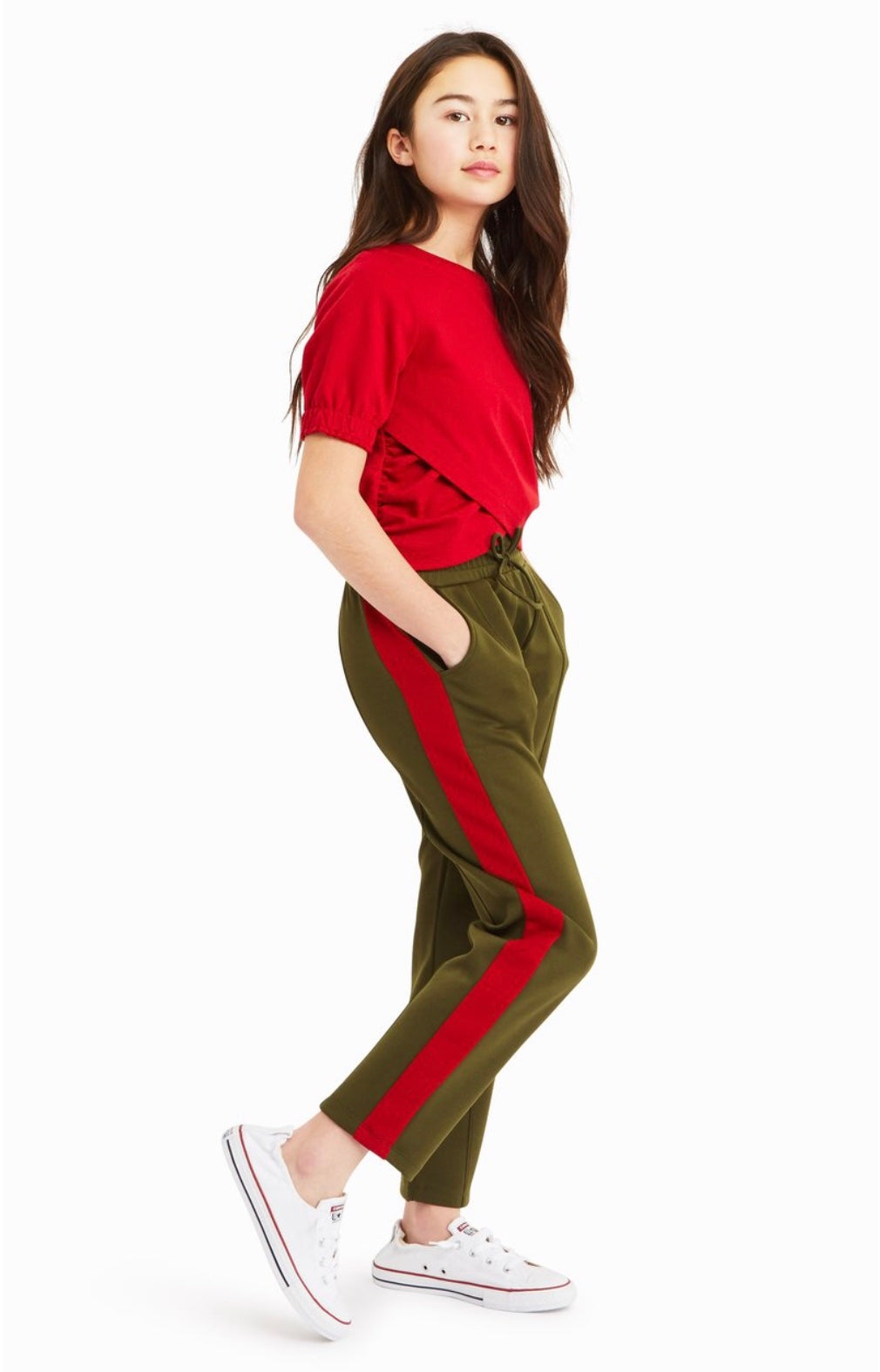 Red Ponte Front Overlay Top