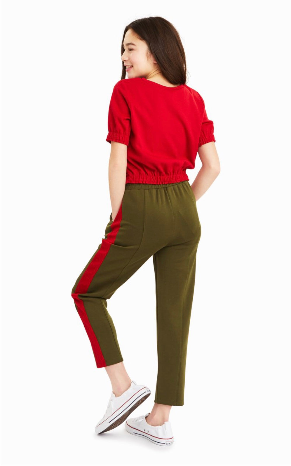 Red Ponte Front Overlay Top