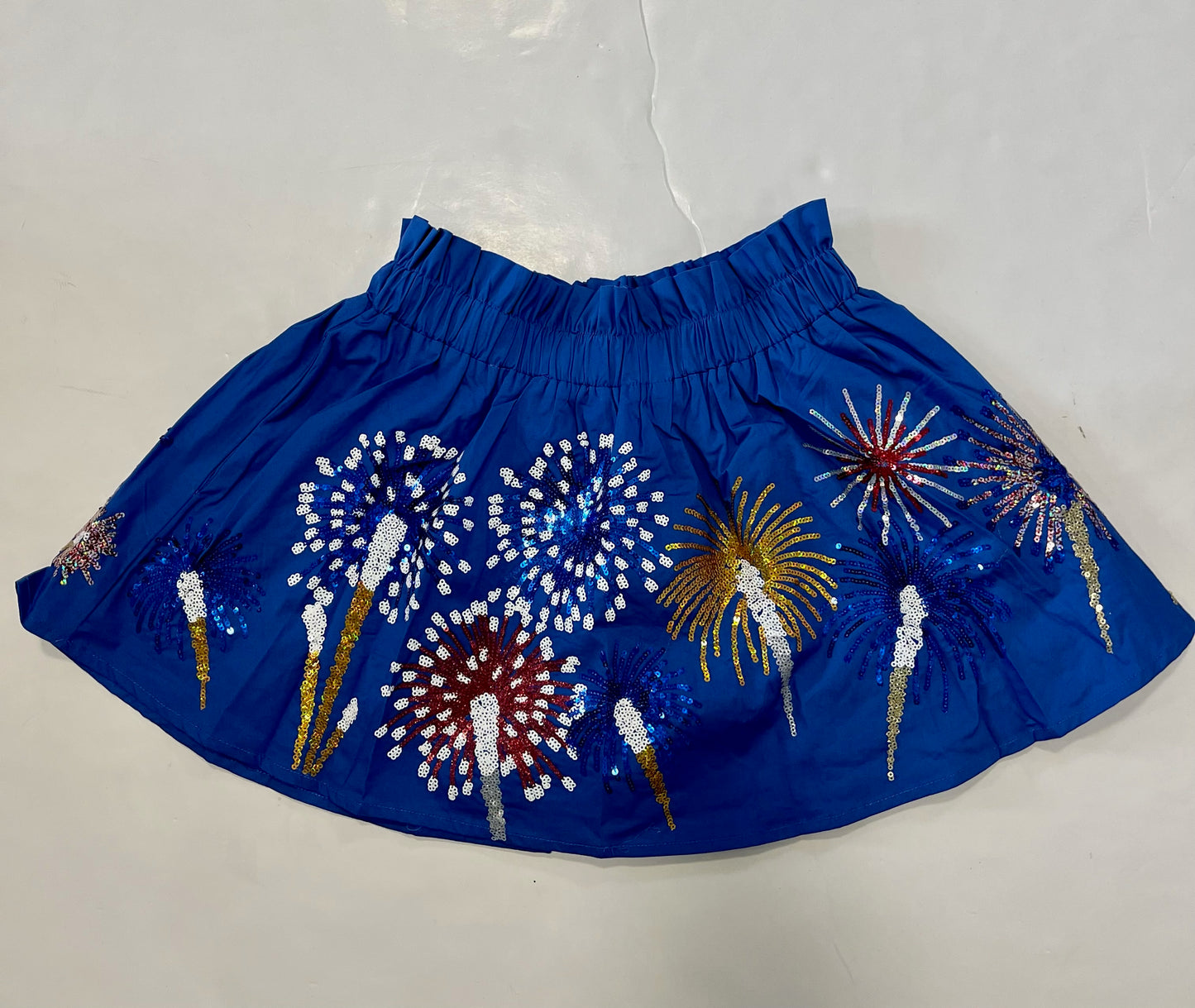 Royal Blue Fireworks Smocked Skort