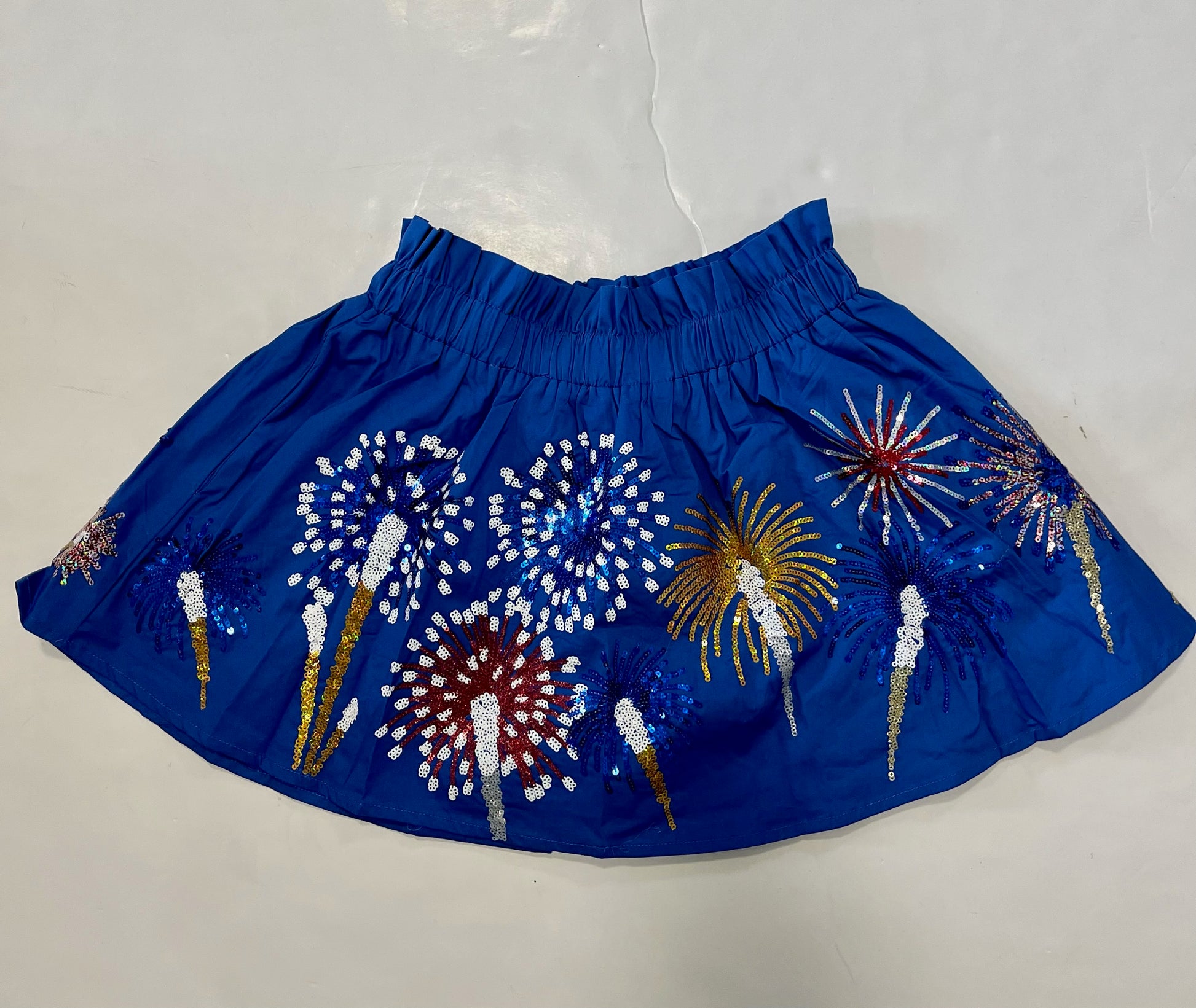 Royal Blue Fireworks Smocked Skort