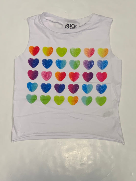 White Candy Heart Tank