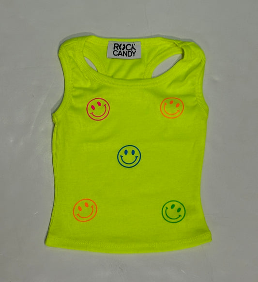Rib Neon Yellow Smile Tank