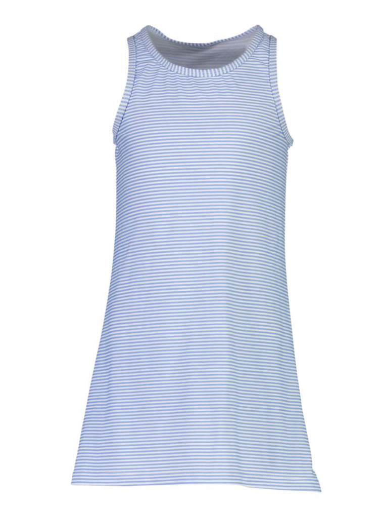 Blue & White Stripe Swim Dress