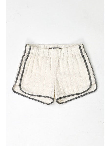 Cream Houndstooth French Terry Shorts