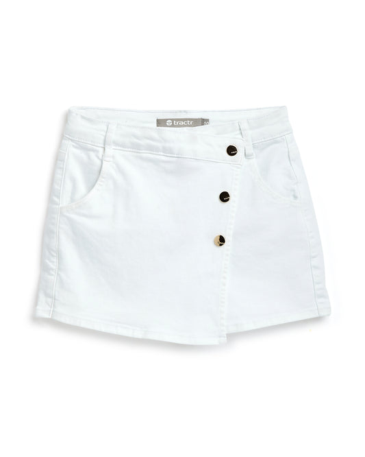 White Overlap Skort