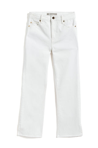 White High Rise Crop Flare