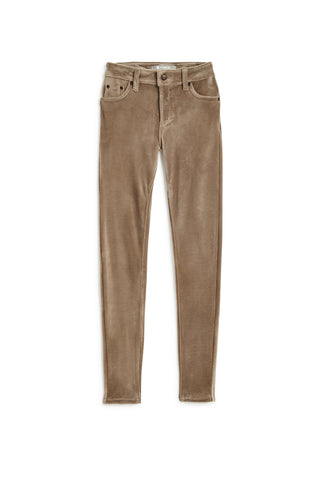Taupe Velvet Skinny Pants
