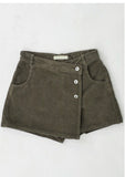 Corduroy Button Skort