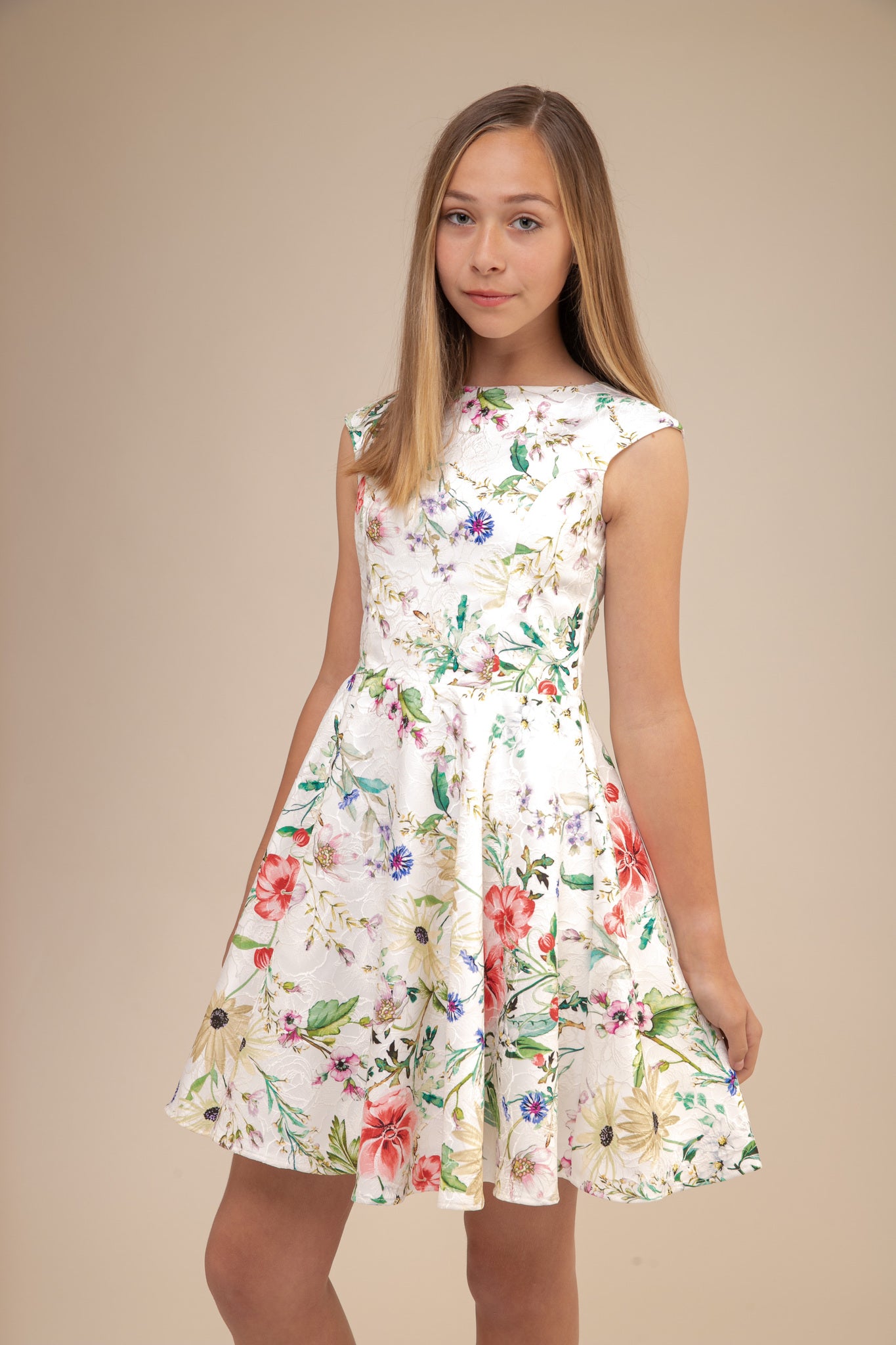 Floral Cap Sleeve Dress