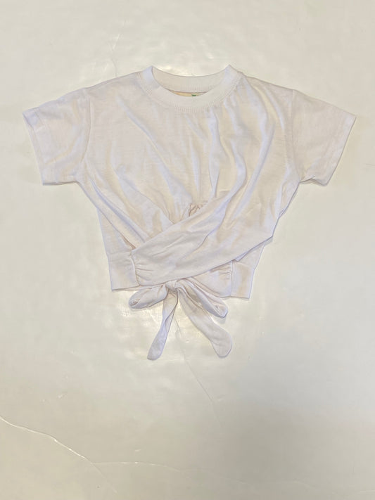 White Twist Tie Back Top