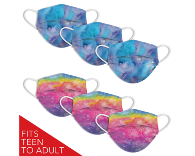 Adult 6 PCK 3PC Rainbow 3PC Tie Dye