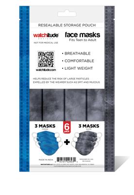 Adult 6PK Slate/Ocean Mask