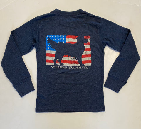 Navy American Flag w/ Dog