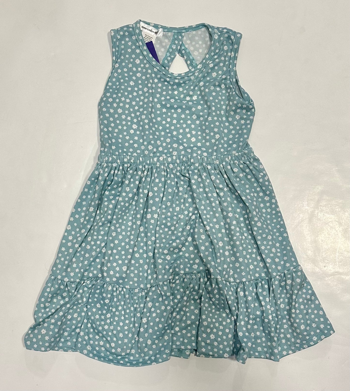 Aqua Ivory Daisy Dot Dress