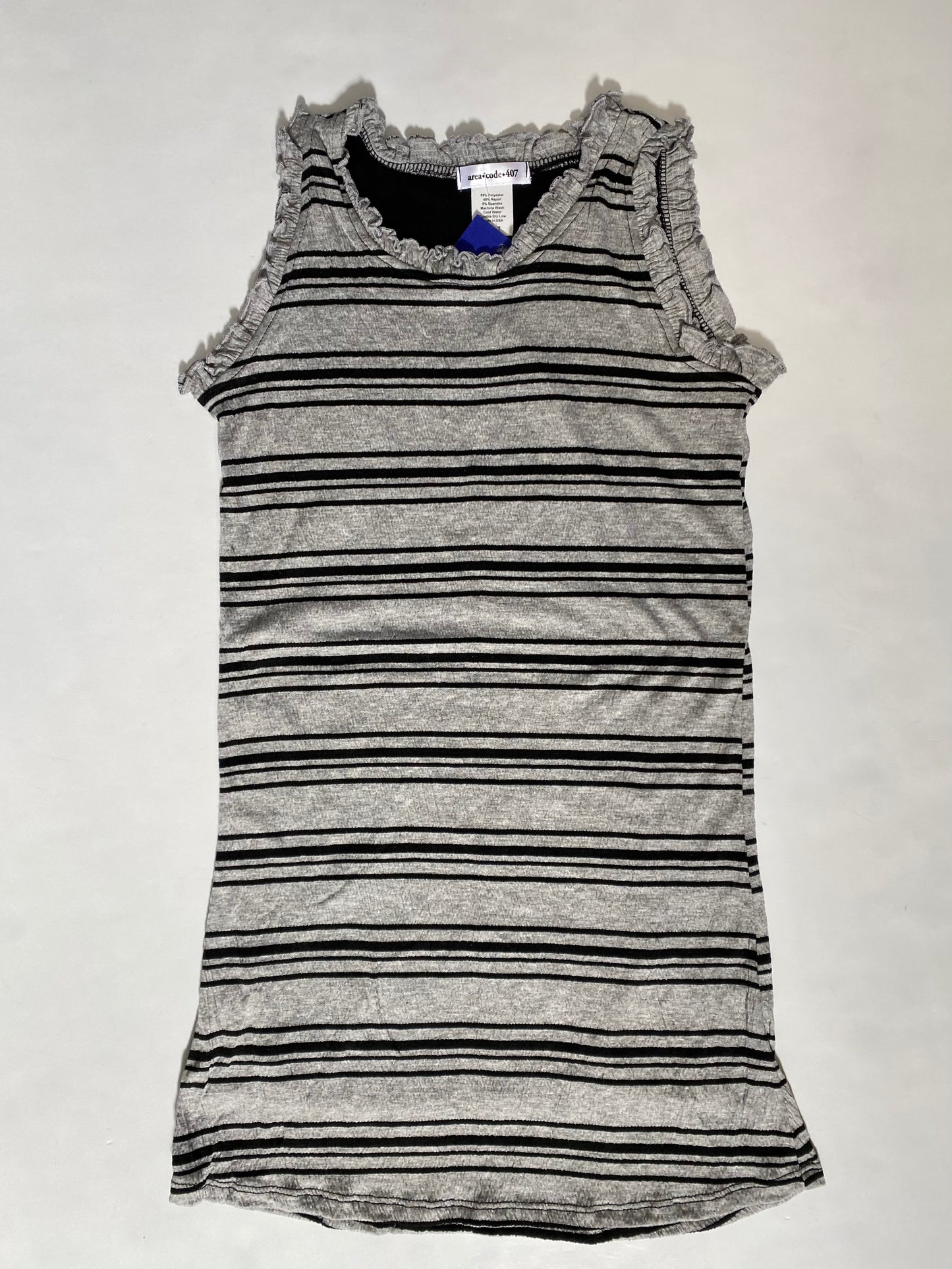 Grey Black Tank Stripe Dress