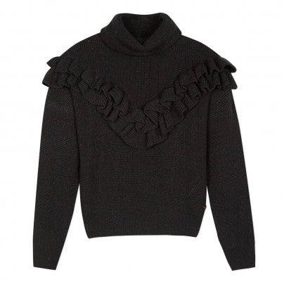 Black Ruffle Sweater