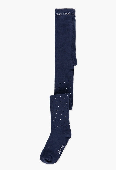 Navy Thick Tights With Sparkle