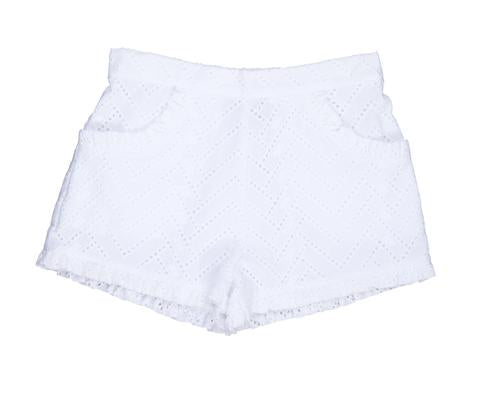 Pocket Eyelet Short White