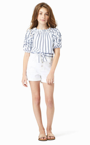 White High Waist Short