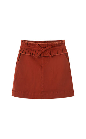 Rust Pleated Skirt