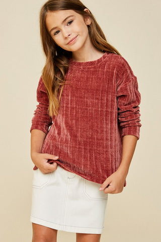 Mauve Corduroy Knit Sweater