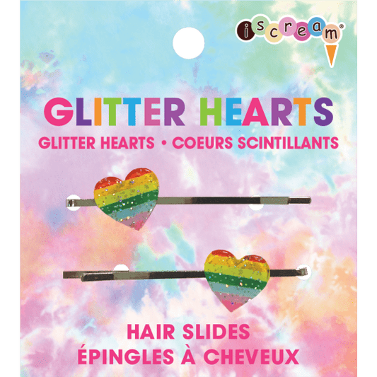 Glitter Heart Hair Clips