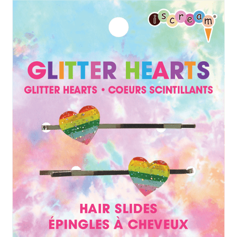 Glitter Heart Hair Clips