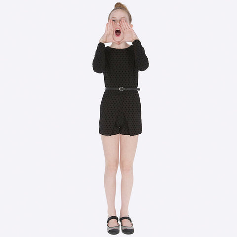 Black Polka Dot Romper