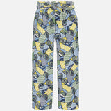 Printed Blue & Green Viscose Pants