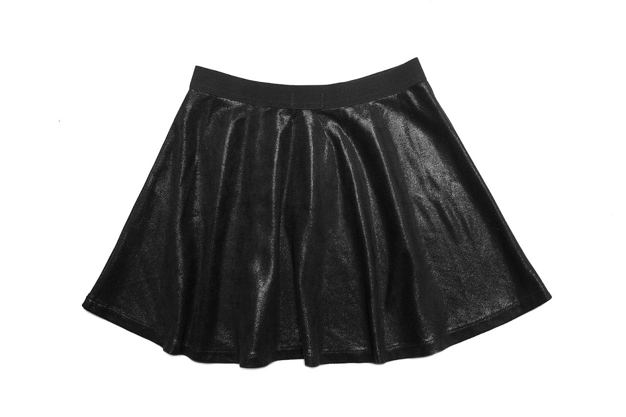 Black Zipper Skater Skirt