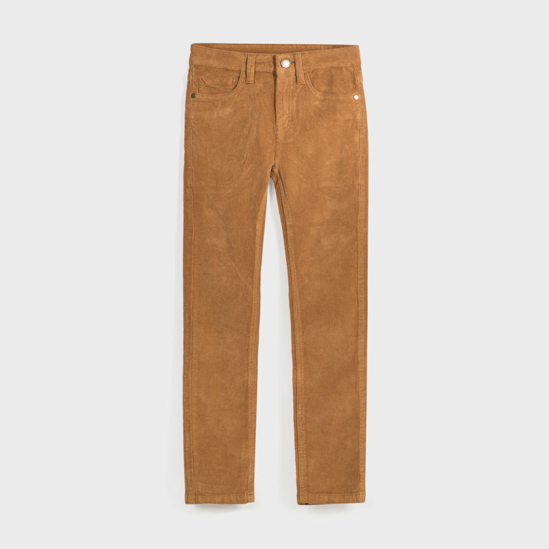 Wood Long basic corduroy pants slim fit