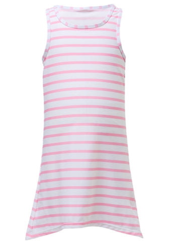 Stripe Swim Dress Pink White