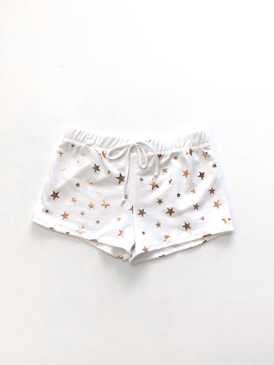 Foil Star Shorts White