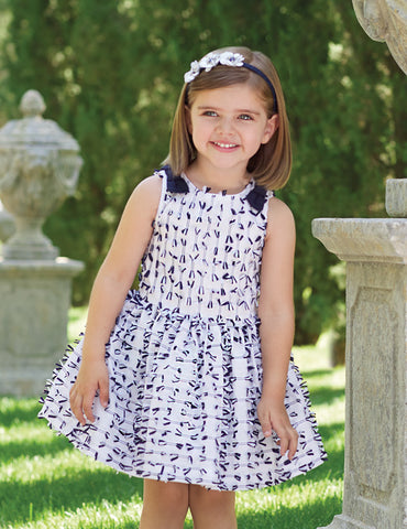 Swiss Dot Dress Navy