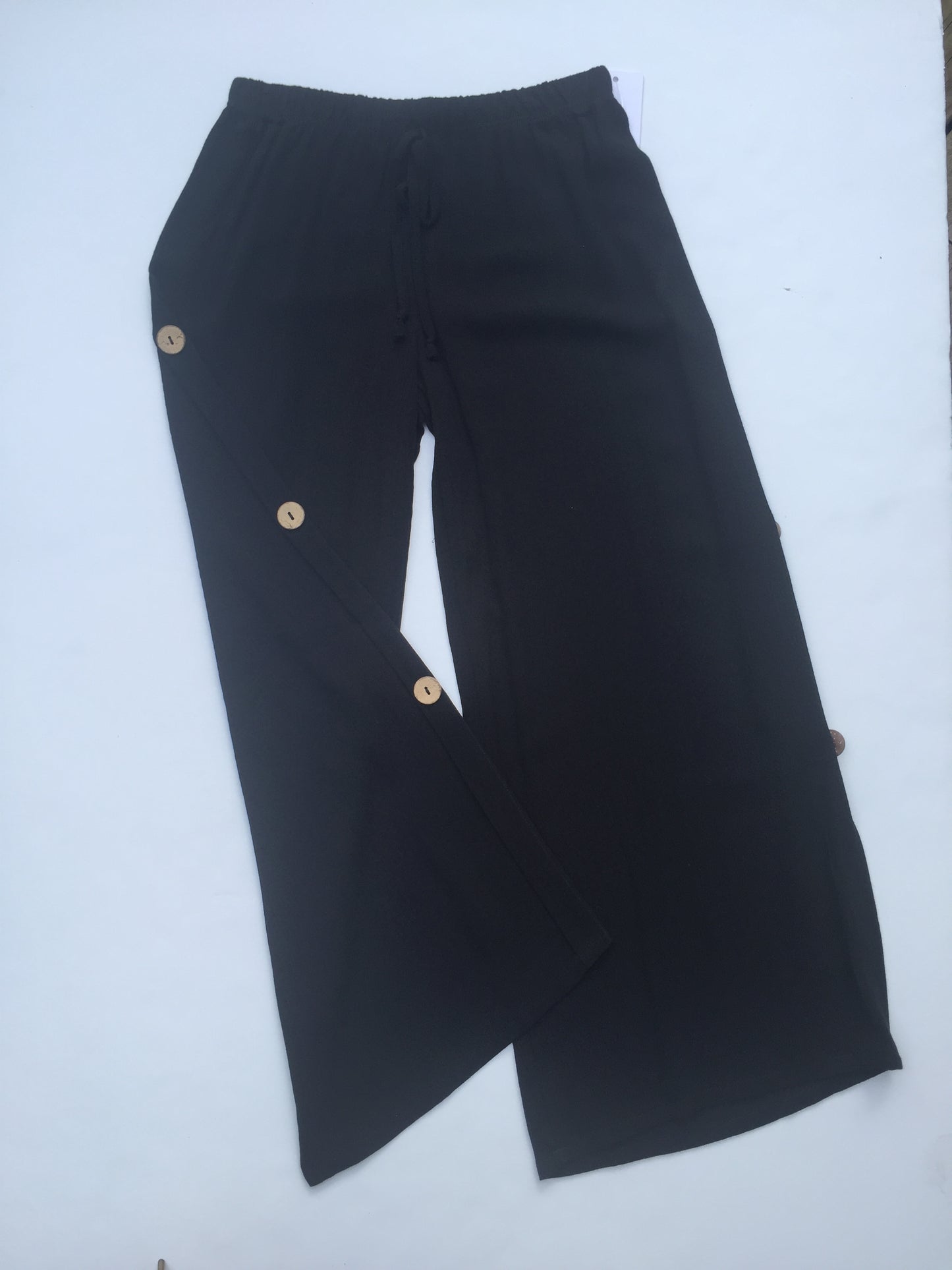 Black Button Side Pant
